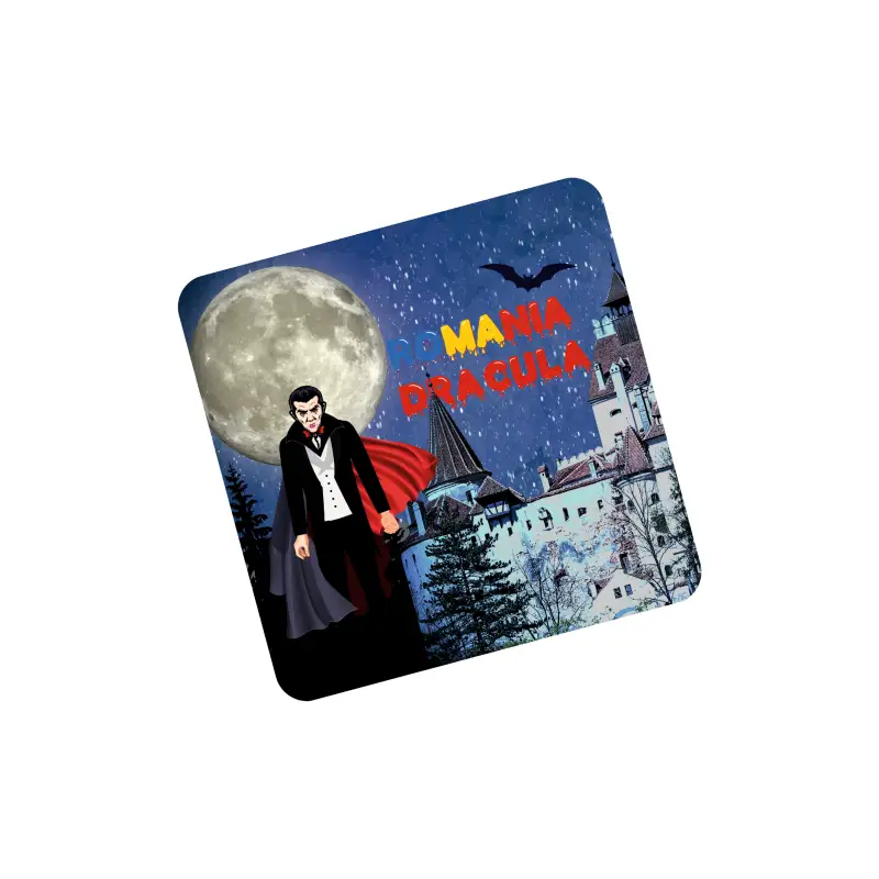 Dracula castelul bran, set 6 suporti coster din lemn, model av